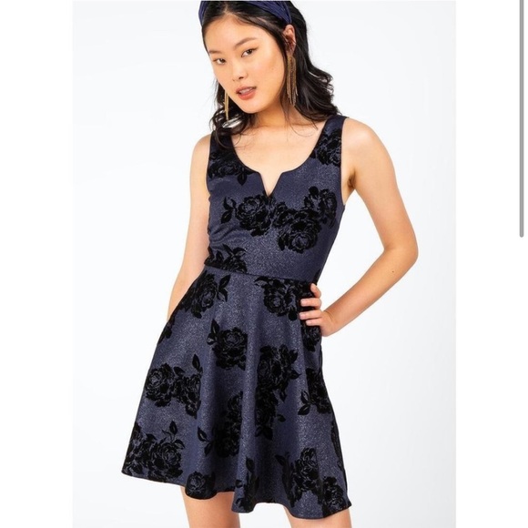 Francesca's Collections Dresses & Skirts - Francesca’s Patrice Flocked Floral Dress